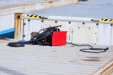 welding machine on the container