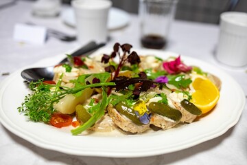 Closeup of salad on plate