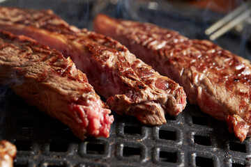 grilled meat on the grill