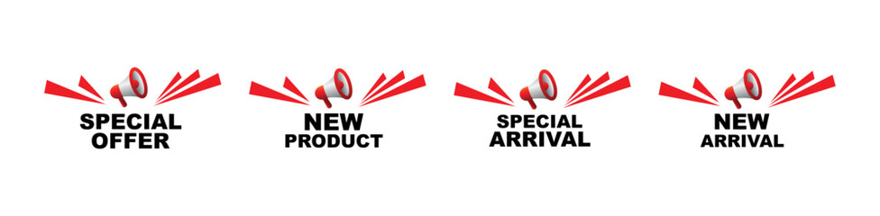 promotion sign set on white background