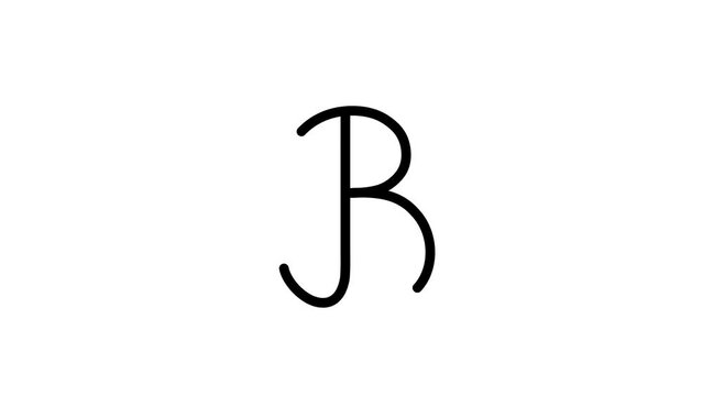 B letter big writing cartoon animation. Compatibile part of alphabet serie. Handwriting educational style for children. Good for education movies, presentation, learning alphabet, etc...