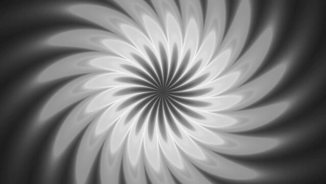 Bright Grayscale Centered Flower Mandala Rotating