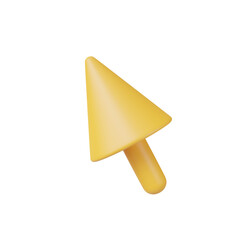 3D arrow icon.computer mouse cursor.push pin isolated on white.3D rendering