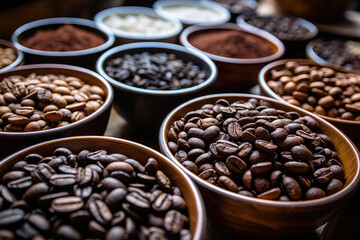 Fototapeta premium Explore the concept of coffee beens, transparent background (PNG). Generative AI.