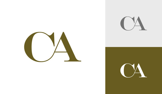 Letter CA initial monogram logo design