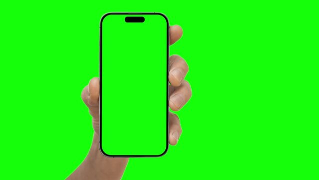 phone iphone in a hand advertisement on the green backgrounds