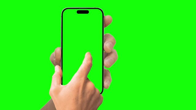phone iphone in a hand advertisement on the green backgrounds
