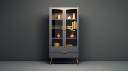 Cabinet for home decoration and storage, Generative AI.