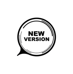 new version sign on white background