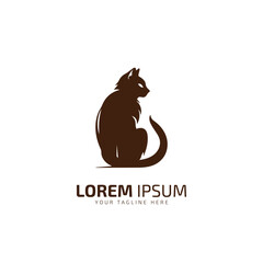 Cat logo icon cat silhouette cat isolated vector illustration design