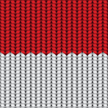 Flag of Indonesia on a braided rop.