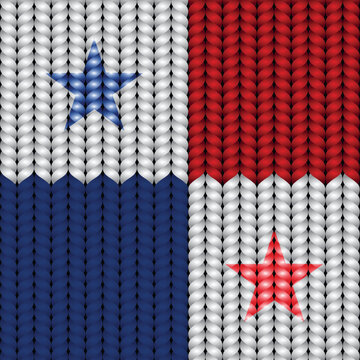Flag of Panama on a braided rop.