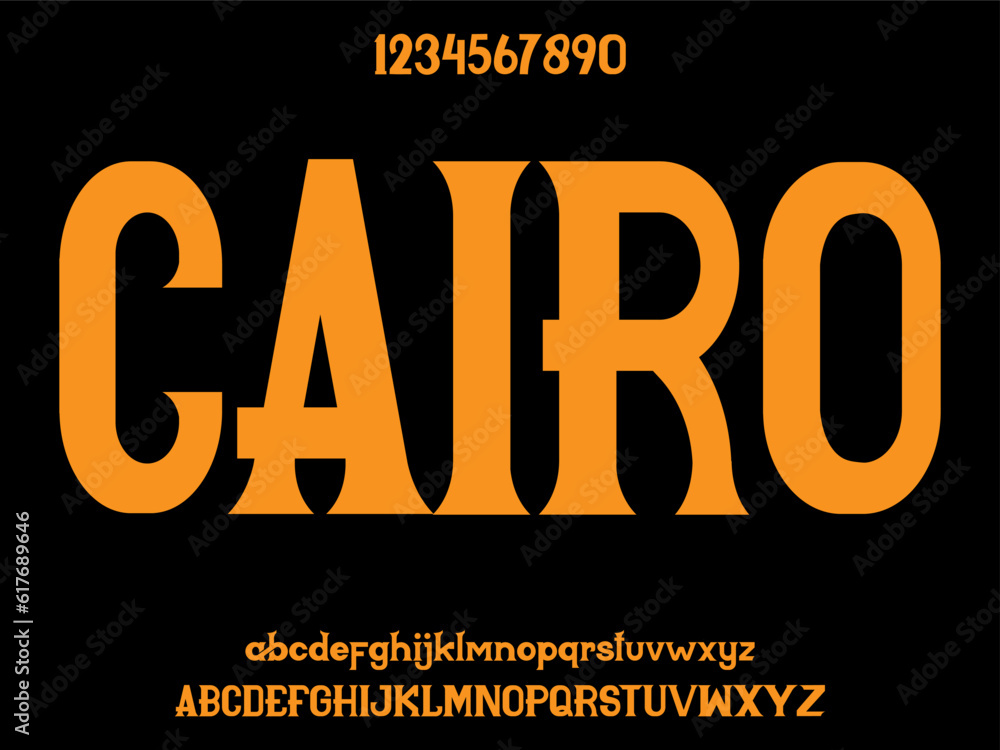Poster modern condensed elegant and stencil sans serif display font vector.