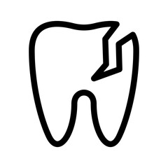 Broken Tooth Icon Vector Symbol Design Illustration