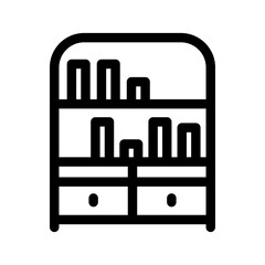 Bookshelf Icon Vector Symbol Design Illustration