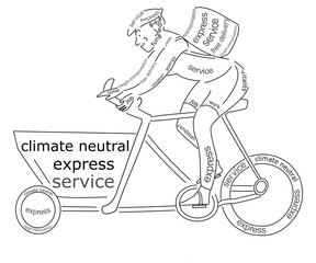 Cargo Bike with climate neutral express service wordcloud - illustration - 617691073