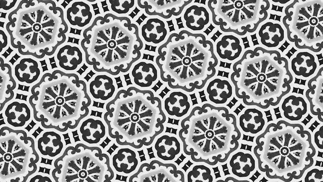 3d rendered animation of Black And White Patterns background