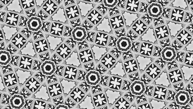3d rendered animation of Black And White hypnotic Patterns background