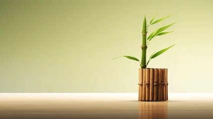 Fototapeta na wymiar simple minimalist Bamboo stem shoots product placement concept zen idea copy space generative ai