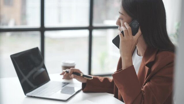 Confident Female CEO Analyze Financial Projects. Intraday stock trader businesswoman working at desk, Dividend, Stock Broker, Windfall, Initial public offering (IPO), Mutual Fund, Capital, par price