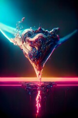 synthwave solarpunk dripping melting 4k symmetrical composition centered image front view HDR cinematic feel cinema lighting highly detailed ultra realistic cinematic lighting octane render unreal 
