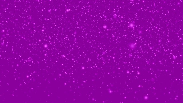 Of shiny snowflakes falling against a purple background