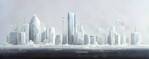 royalcore realistic city skyline white 