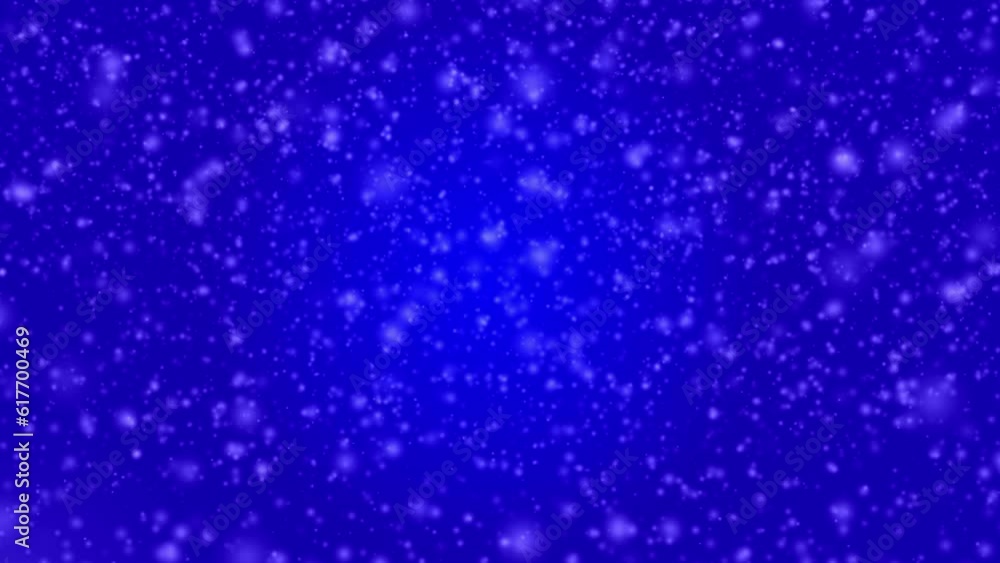 Aufkleber 3d rendered animation of heavy snowfall isolated on the empty blue background