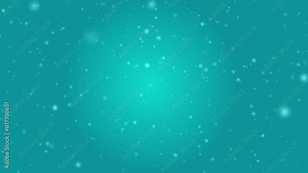 Poster 3d rendered animation of snowfall isolated on the empty turquoise background