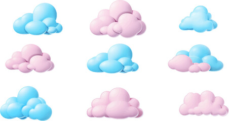 Cute cloud in 3D style.