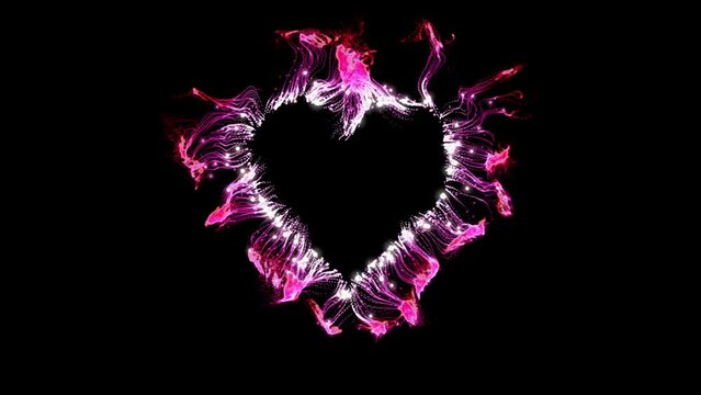 heart with fire on transparent background
