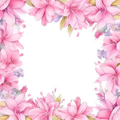 Obraz na płótnie Canvas Floral watercolor frame. Illustration AI Generative.