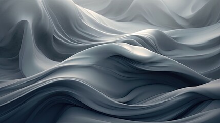 Obraz premium Soft Gray Waves . Generative AI 
