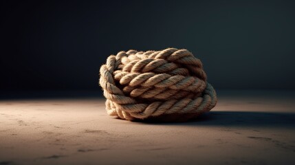 simple minimalist ropes product photography, classical colour tone copy space generative ai