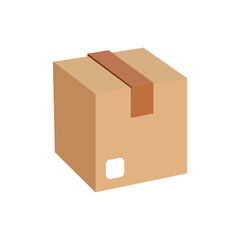 3D Cardboard box. Vector EPS 10
