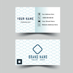 Double sided and modern pattern background simple business card design. Creative and clean  professional business card template.
