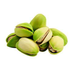 pistachio nuts isolated on white background created with Generative AI
