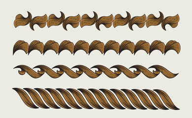 Collection of vintage border ornaments for hand drawn baroque decor. vintage frame ornament