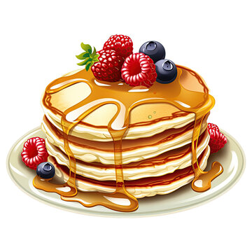 recommend clip art: Delicious Pancake Illustration. Sweet Breakfast Treats and Dessert Clipart. Generative AI
