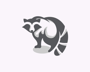 raccoon interested look side art logo symbol design template illustration inspiration