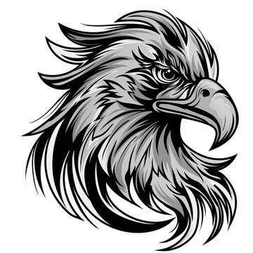 Eagle silhouette vector clipart, eagle logo concept face logo vector illustration isolated on white background.