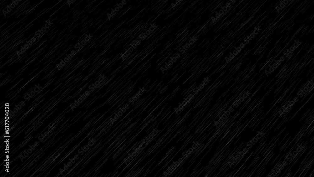 Poster 3d rendered animation of heavy rainfall isolated on the empty black background