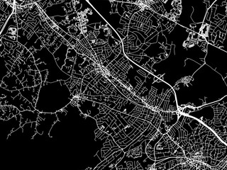 Vector road map of the city of  Madison New Jersey in the United States of America with white roads on a black background.