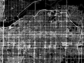 Vector road map of the city of  Mesa Arizona in the United States of America with white roads on a black background.