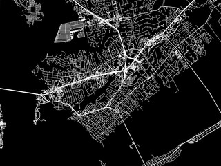 Vector road map of the city of  Mount pleasant South Carolina in the United States of America with white roads on a black background.