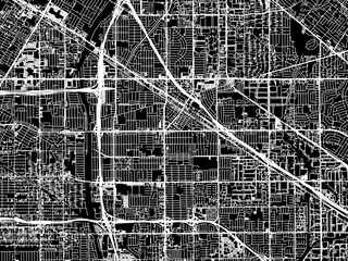 Obraz premium Vector road map of the city of Norwalk California in the United States of America with white roads on a black background.