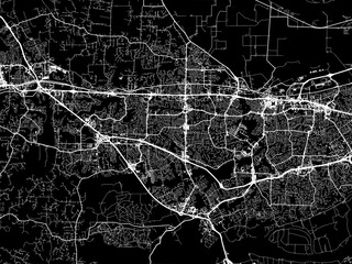 Vector road map of the city of  O'Fallon Missouri in the United States of America with white roads on a black background.