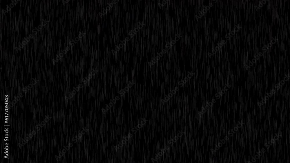 Poster 3d rendered animation of heavy rainfall isolated on the empty black background
