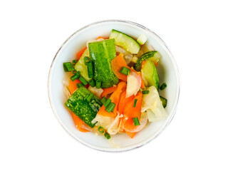 Papaya and Cocumber Pickled on transparent background
