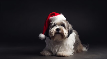 Furry Santa's Helper: Dog in a Santa Hat Assists in Spreading Holiday Happiness